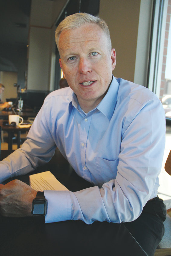 George Brauchler, Republican candidate for state attorney general, sits at a Starbucks in Centennial Sept. 17. Brauchler is the district attorney for Colorado’s 18th Judicial District, including Arapahoe, Douglas, Elbert and Lincoln counties.