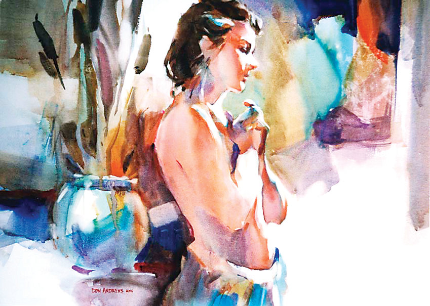 Watercolor painting by Don Andrews, who will teach a workshop on figure painting March 8 and 9.