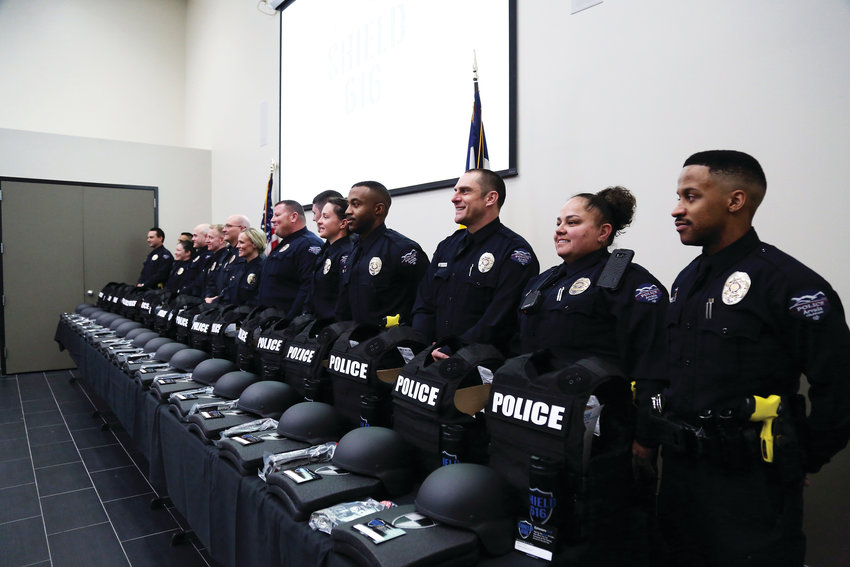 SHIELD 616 presented 20 armor packages to the Arvada Police Department Feb. 26.