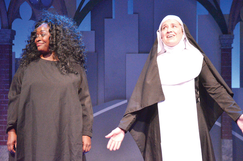 Cheryl Renee and Margie Lamb star in “Sister Act” on the stage at Town Hall Arts Center in Littleton.