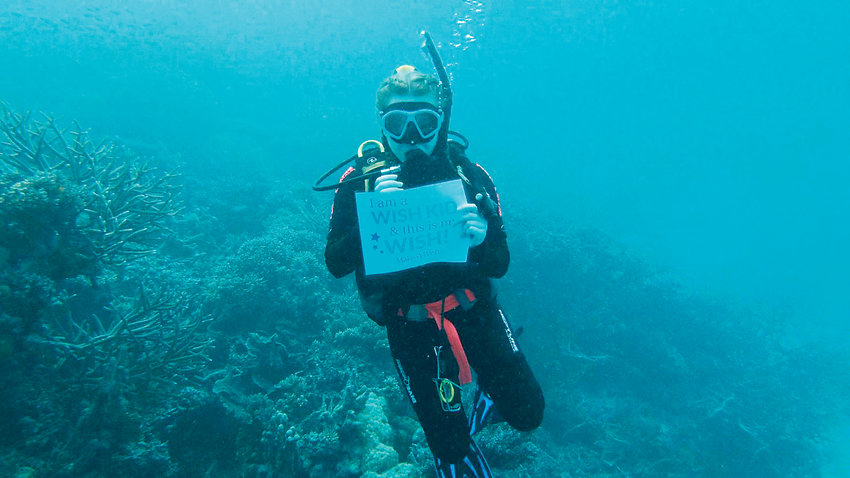 Thanks to Make-A-Wish Colorado, Kenzie Bay got to live out her dream of scuba diving in the Great Barrier Reef in Australia. Bay, 16, suffered from pancreatitis for two years.
