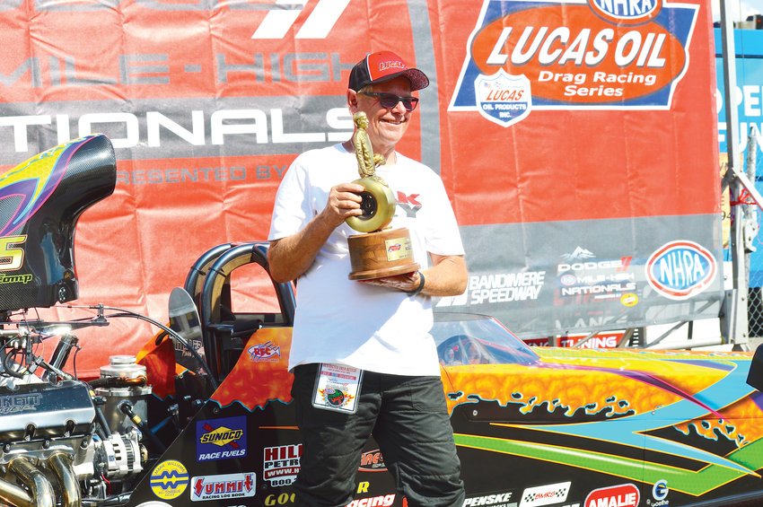 Mitch Mustard of Arvada won the Super Comp division at the Mile High Nationals on July 21 at Bandimere Speedway. Mustard, who qualified 20th, defeated Dale Maher of Aurora in the final thanks to a reaction time of .004 compared to .028 for Maher.