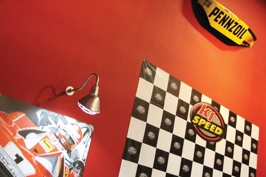 The décor at K1 Speed in Highlands Ranch, one of the handful of locations that rents karts for racing on a track in the Denver metro area. It sits at 8034 Midway Drive, just off South Santa Fe Drive.