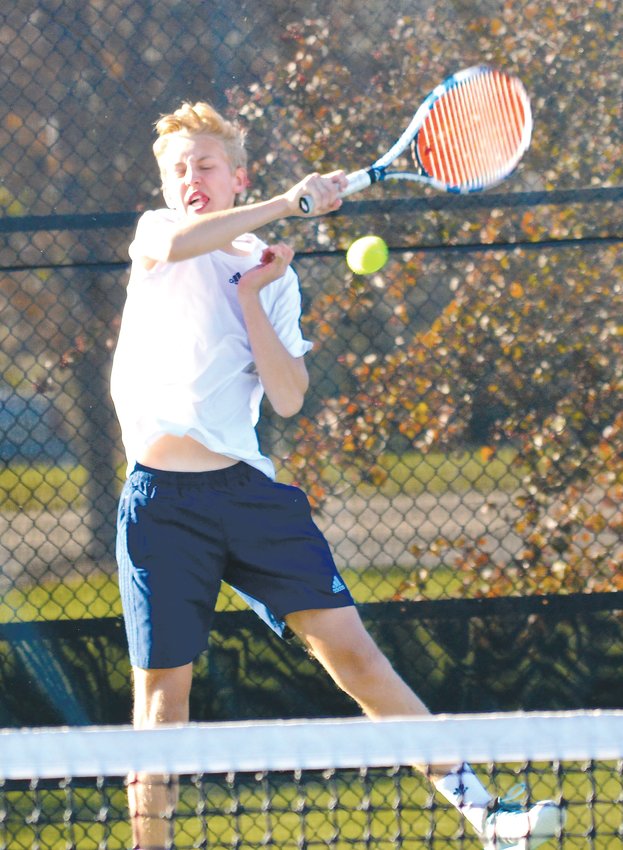 Valor Christian sophomore Jack Scherer rallied to capture third place at No. 3 singles Oct. 19 at the Gates Tennis Center. He posted a 4-6, 6-1,6-3 win over Will Jones of Heritage.