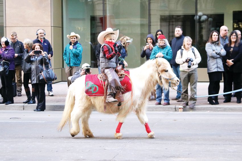 Even the smallest ponies with the youngest riders participated in the Stock Show Kick-off Parade in downtown Denver on Jan. 9.