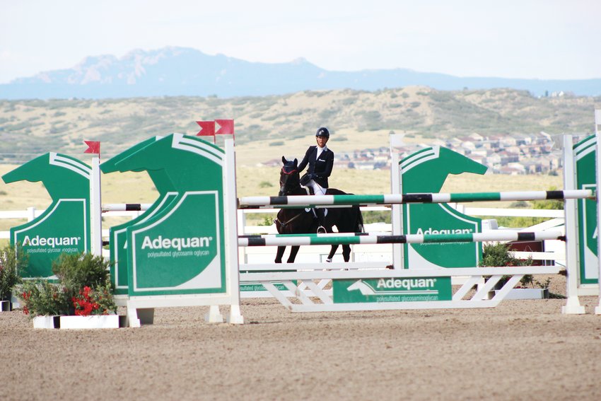 A rider competes during a 2018 eventing competition at the Colorado Horse Park.