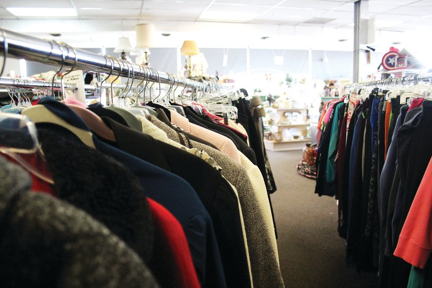 Women's coats at Treasure Trunk Community Thrift Store in Wheat Ridge. The store supports the human-services organization Family Tree. The organization works with the homeless, people who have experienced domestic violence and those who have suffered from child abuse.