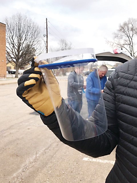 The face shields were donated to Sky Ridge Medical Center and teachers are continuing to make them.