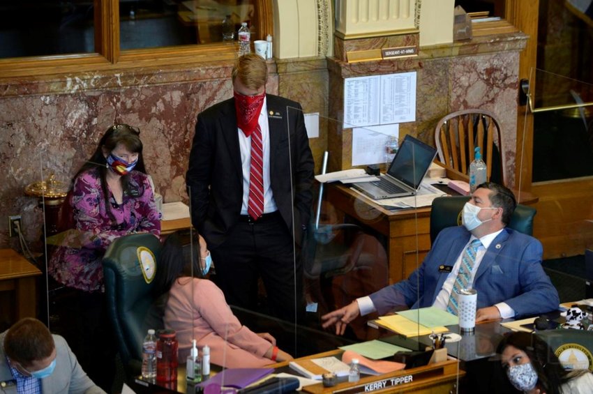 Members of the Colorado House of Representatives on May 26, 2020, the day that lawmakers resumed the 2020 session after a 10-week pause due to coronavirus.