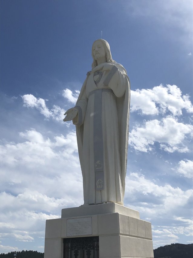 The 22-foot statue of the Sacred Heart of Jesus at Mother Cabrini’s Shrine.