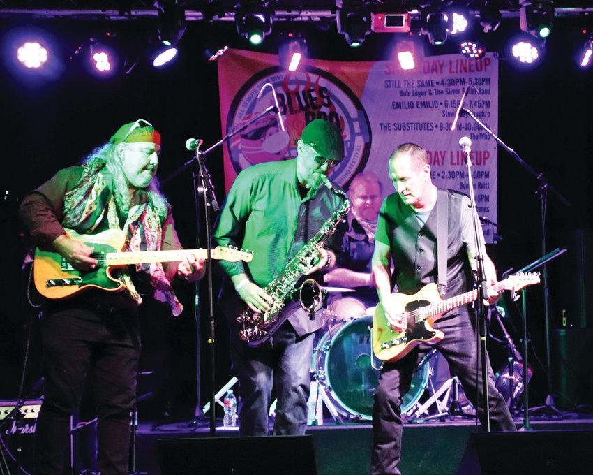 Members of the Glory Days including Ranger Miller, right, play at Blues &amp; BBQ on July 19.