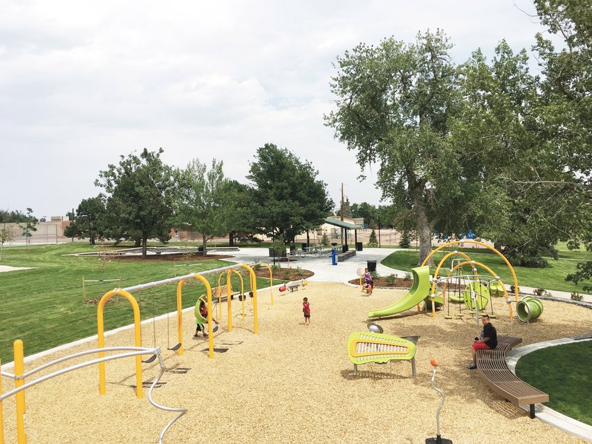 The Lasley Park playground at 6677 W. Florida Ave. in Lakewood. The park also features a games court with ping pong, cornhole and chess.