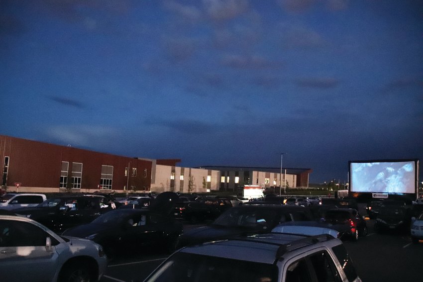 Dozens of vehicles came to the Cherry Creek Innovation Campus parking lot for a drive-in movie, a non-traditional Centennial event this summer. Many of Centennial's usual summer events have been canceled due to COVID-19 precautions.