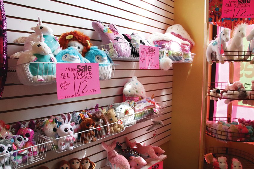 Stuffed animals for sale at Timbuk Toys in Highlands Ranch July 23.