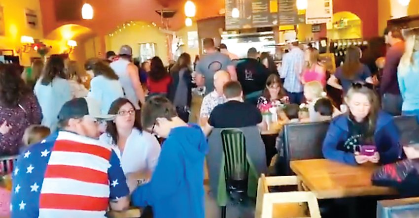 A dine-in crowd inside C&C Coffee & Kitchen in Castle Rock on May 11, at a time when indoor service was barred by public-health orders.