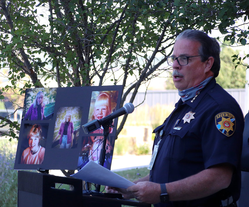 Sheriff Tony Spurlock speaks at an August 13 press conference announcing the identity of a woman found dead in Douglas County in 1993.