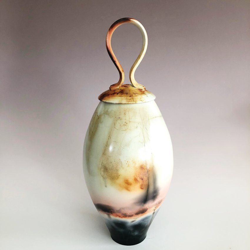 Bob Smith’s “Saggar-fired Vase #1.”