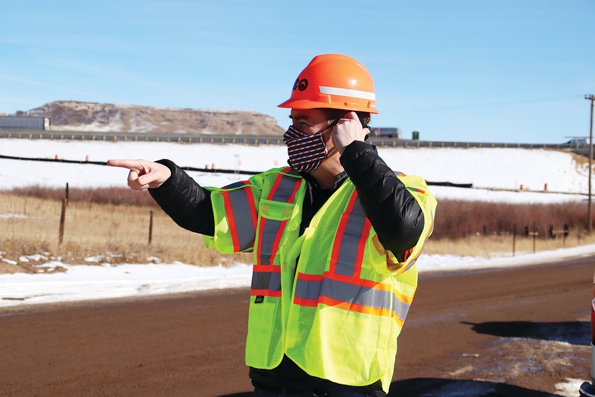 Sen. Michael Bennet visited a site next to I-25 during his visit to Douglas County Jan. 11.