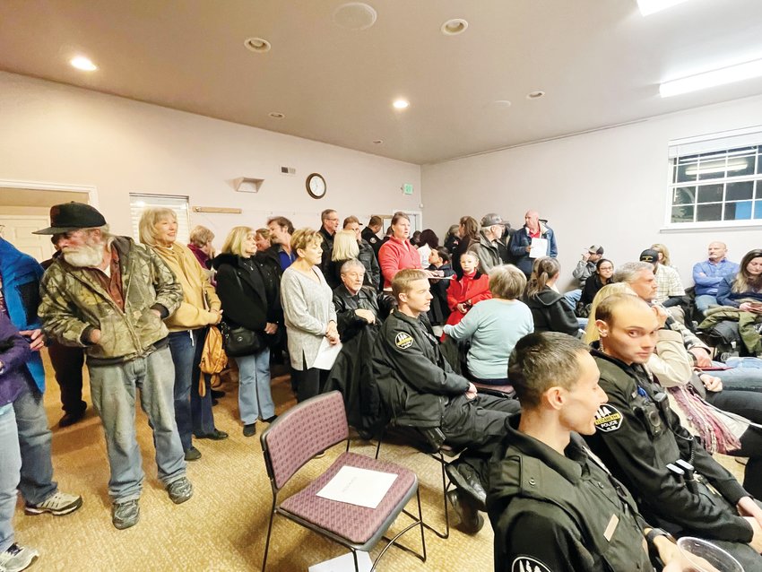 It was standing room only for much of the anti-development group at the Elizabeth Board of Trustees meeting.