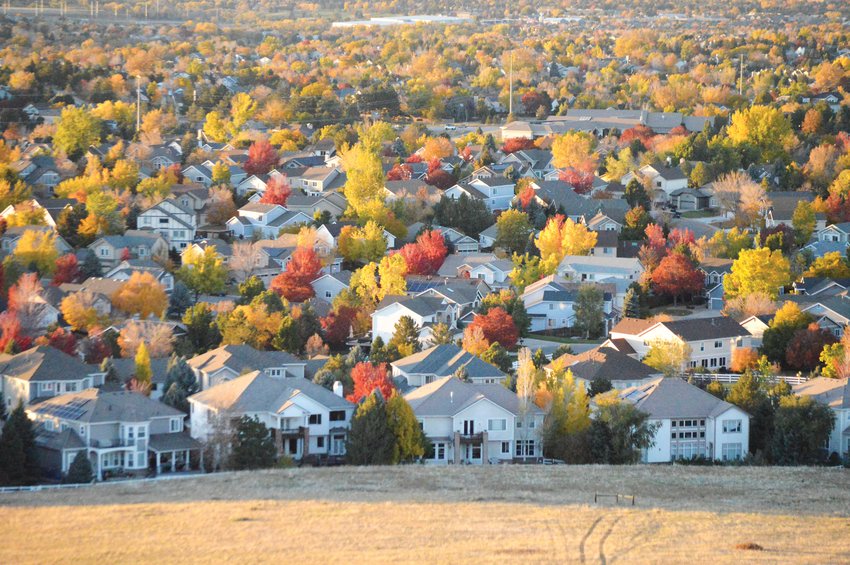 The view of Lone Tree homes from Bluffs Regional Park and Trail on Oct. 21, 2022.