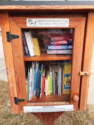 Little Free Library location at Running Creek Elementary School.