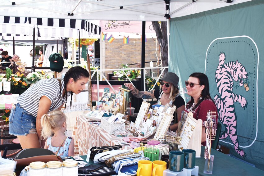 Vendor booths lined the streets so attendees could shop from a variety of local businesses and artists during the Shindig.