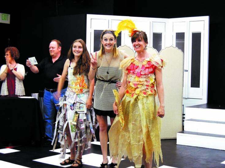 Participants in the 40 West INSPIRE! week’s first-ever recycled art exhibit and “trash” fashion show.