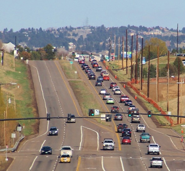With an increased population came traffic congestion, which local leaders are still trying to manage. Pictured is Lincoln Avenue looking toward Parker.