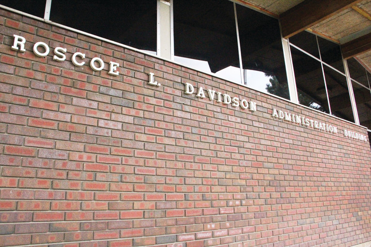The front of the Roscoe L. Davidson Administration Building, the district office building for Englewood Schools, on Aug. 23.