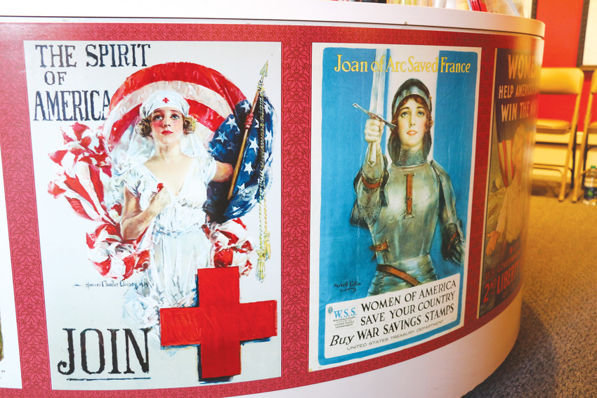 Example of some of the World War I posters featuring women, on display as part of the Center for Colorado Women’s History and its new exhibit.