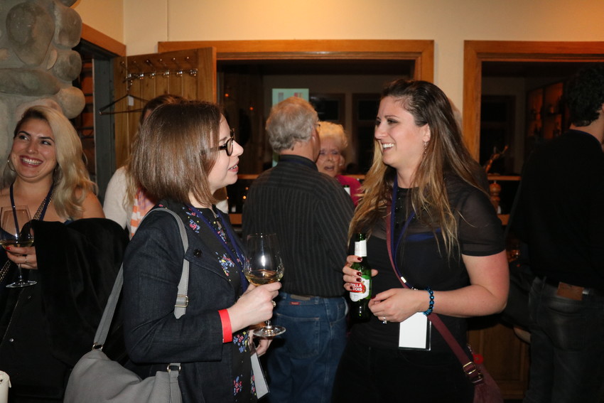 Claire Berman, left, and Megan Reznick, right, director, writer and producers of the documentary "Faces of PHACS" at the opening night party at La Tour.