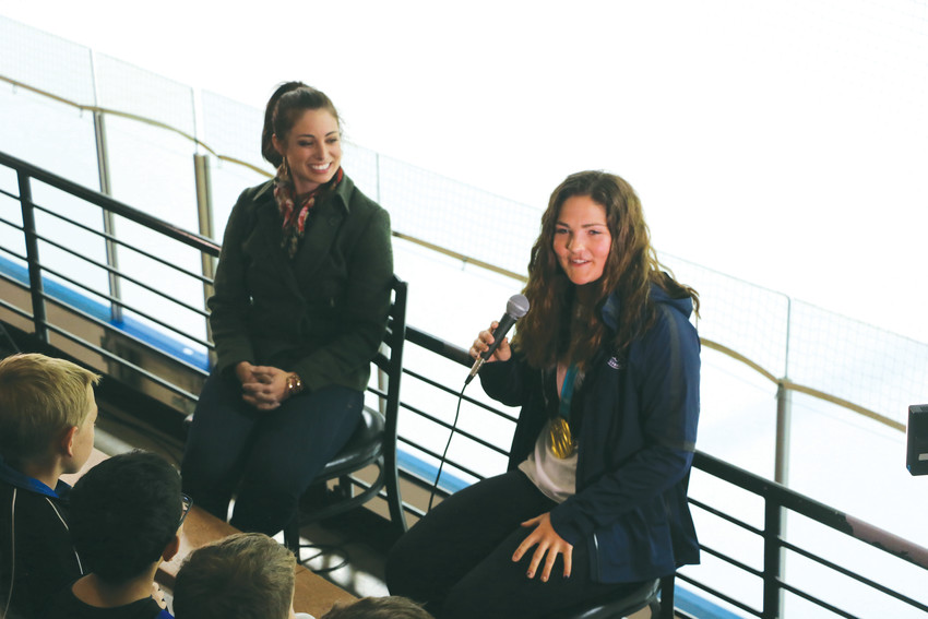 Nicole Hensley, a member of the gold-medal winning women's Olympic hockey team, sat down with 9News sportscaster Cealey Godwin at the Edge Ice Arena on April 15 to talk about her journey to the Olympics.