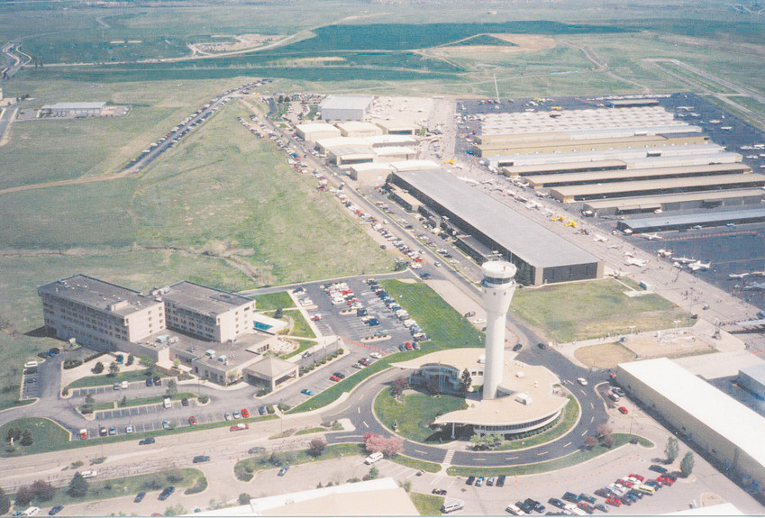An aerial view of Centennial Airport at 7800 S. Peoria St., just south of East Arapahoe Road.