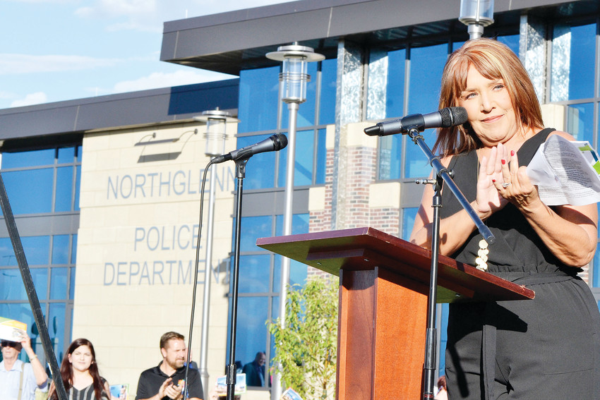 Mayor Carol Dodge at the opening of the new Northglenn Justice Center in 2018, which includes the police department and municipal court at 50 W. Community Center Drive.