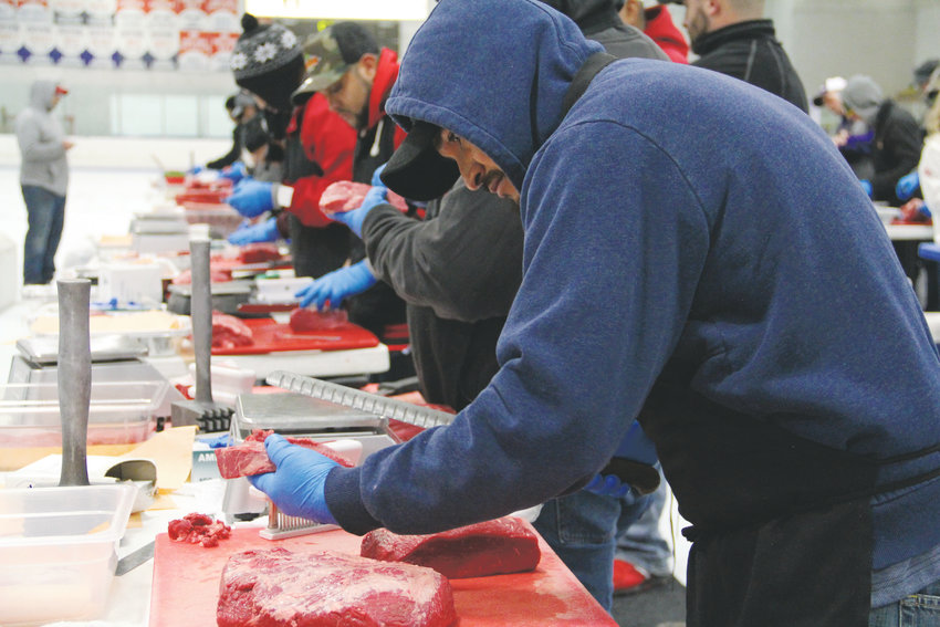 Meat cutters from Texas Roadhouse locations in Colorado, New Mexico, South Dakota and Wyoming compete in the Oct. 8 qualifier for the 2018 Meat Cutting Challenge. The event for Texas Roadhouse meat cutters was hosted at the South Suburban Ice Arena in Centennial.