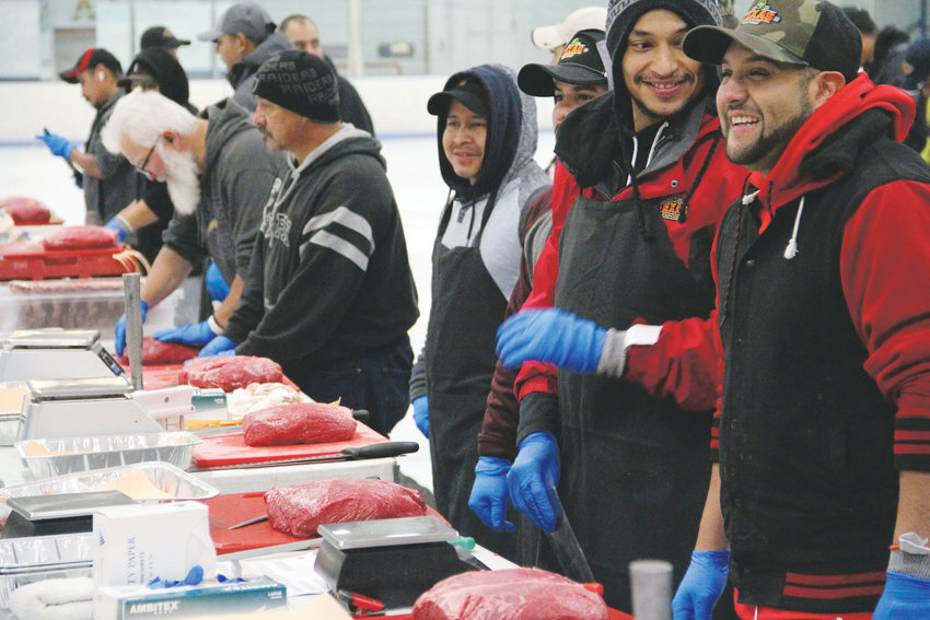 Meat cutters from Texas Roadhouse locations in Colorado, New Mexico, South Dakota and Wyoming wait for the competition to begin in the Oct. 8 qualifier for the 2018 Meat Cutting Challenge. The event for Texas Roadhouse meat cutters was hosted at the South Suburban Ice Arena in Centennial.