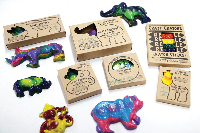 Crazy Crayons makes many animal shapes including elephants, rhinos, monkey and bears.