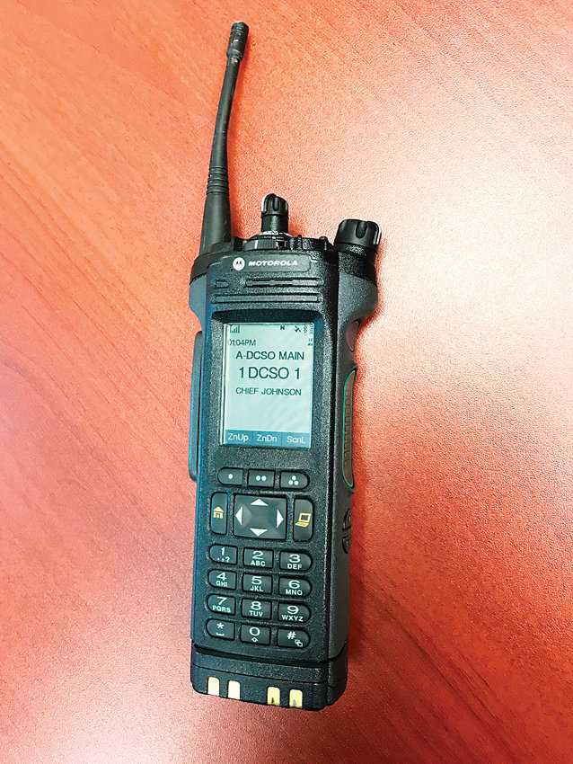 The Douglas County Sheriff’s Office encrypted two of its four main radio channels approximately six months ago, which it hopes will make it easier for deputies using radios like this one to find secure lines during serious incidents.
