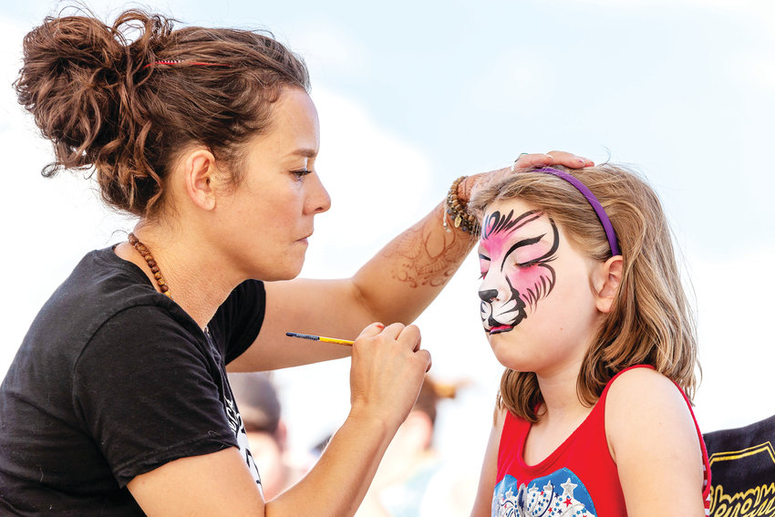 Face painting at the Parker Stars and Stripes Celebration.