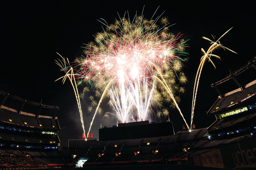 Fireworks at Broncos Stadium at Mile High.