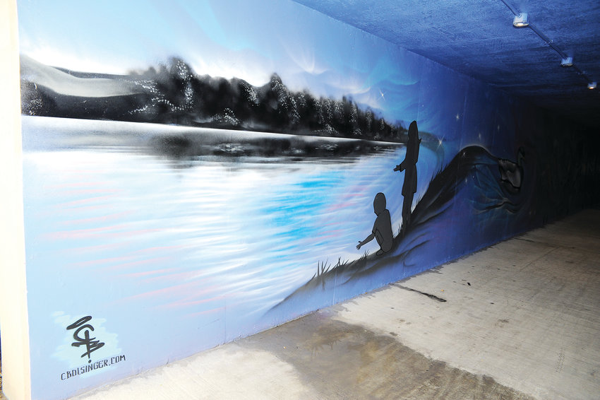 Finished art can now be seen in Northglenn’s pedestrian/bicycle tunnel between the Community Center and RTD’s Wagon Road Park and Ride. The work, completed by Denver mural artist Chad Bolsinger, was commisioned as part of the city’s 50th anniversary celebration.