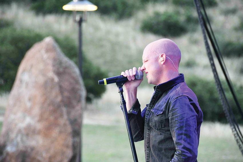 Isaac Slade sings during The Fray’s concert in Castle Rock on July 13.
