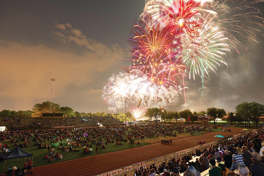 Lakewood’s Big Boom Bash! fireworks event has turned Jeffco Stadium into a Fourth of July destination for many area families. The side areas of the stadium grounds are used as a place for crafts, games and food trucks during the event.