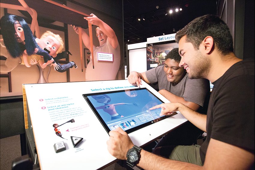 The interactive “The Science Behind Pixar” exhibit at the Denver Museum of Nature &amp; Science provides visitors the chance to learn how characters are made and moved in the studio’s films.