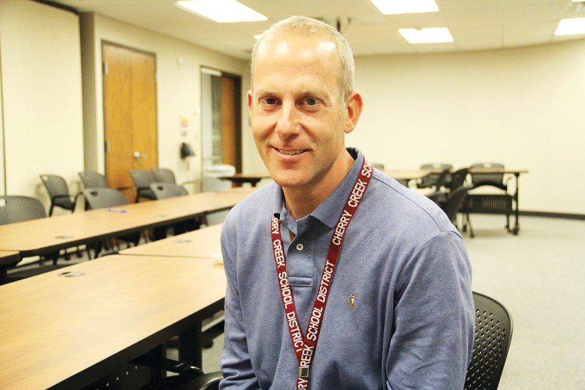 Steve Nederveld, director of community partnerships for crisis intervention for Cherry Creek School District, sits at the district building in August. Nederveld is one of the two new directors of mental health for the district.