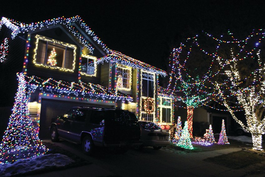 The Downing home at 19114 E Oak Creek Way in Parker. The family has grown their display for the past seven years and won “Most Festive House” in a neighborhood contest.