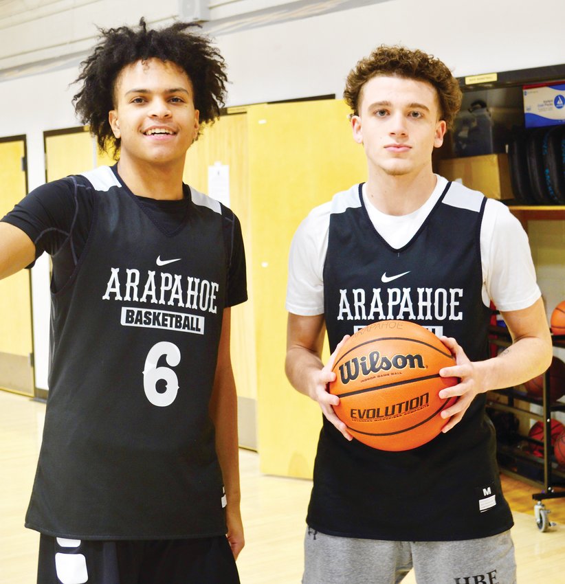 Arapahoe senior guards Bryson Stephens, left, and Korey Hess have been the foundation to help the Warriors boys basketball team get off to a 6-1 start before the holiday break. The Warriors won a combined 10 games the previous two campaigns before this season’s turnaround.