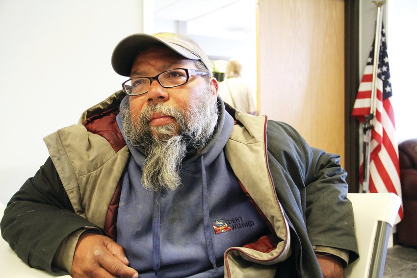 Billy Welty, 51, sits at Giving Heart homeless-services center in Englewood during an event for the Point in Time survey. Welty grew up in Englewood and has been homeless for 16 years on-and-off.