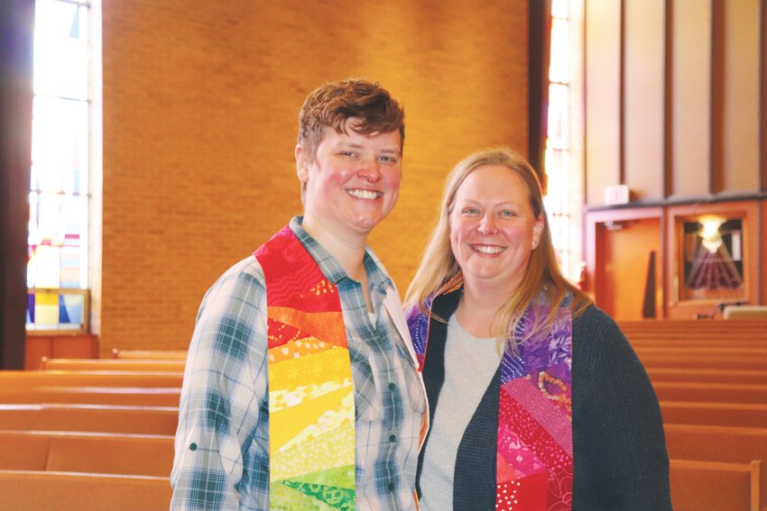 Married couple Rev. Megan Armstrong, right, and Rev. Elizabeth Jackson are both pastors in the United Methodist denomination, with Armstrong at Arvada UMC and Jackson at Louisville UMC. The shared career has brought the two closer, Jackson said. “We talk about it at mealtime, a lot,” she said. The pastors believe that, regardless of sexual orientation, all people should be able to be married or ordained. With the church prepared to potentially split based on this issue, “my hope is that this creates more spaces for everyone in our faith community, instead of less,” Jackson said.