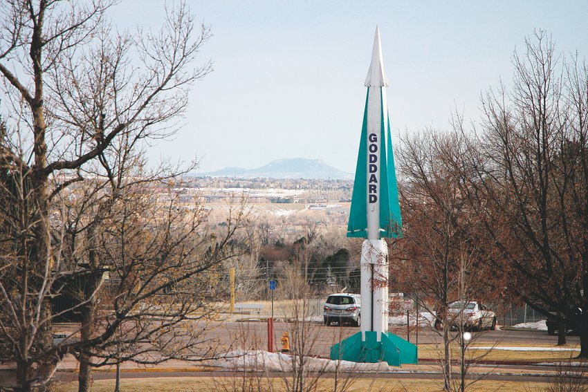 The old Nike Hercules missile at Goddard Middle School is bound for the Pueblo Weisbrod Aircraft Museum this spring.